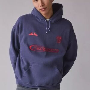 iets frans… Embroidered Sports Logo Hoodie Sweatshirt, M, Navy, Retail $69.00 US